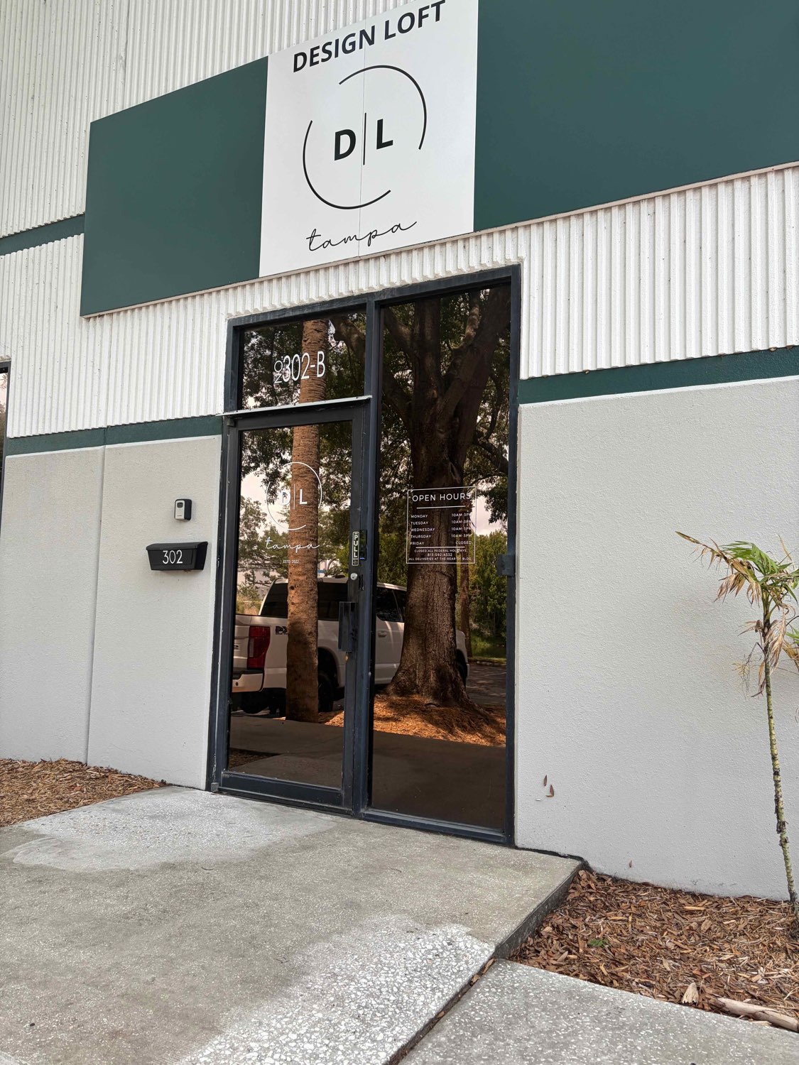 The Design Loft Tampa warehouse entrance